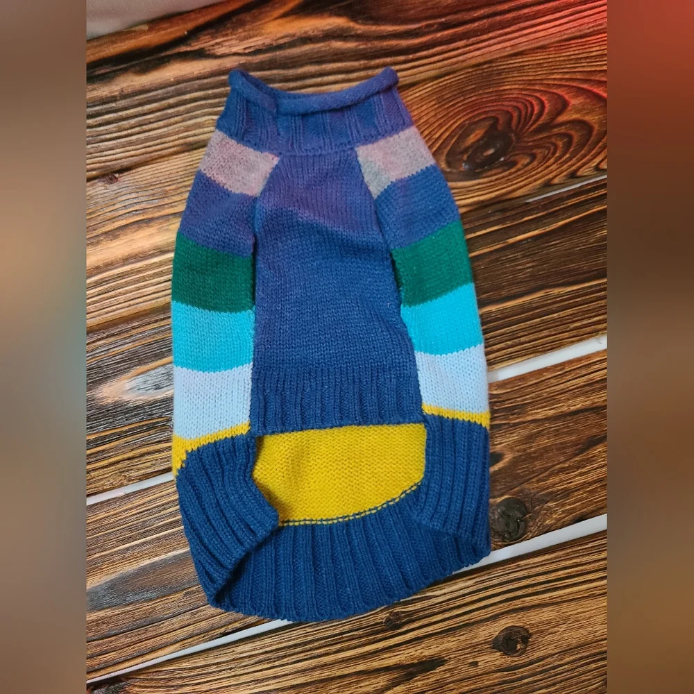 Youly The Artist Colorful Striped Small Dog Sweater